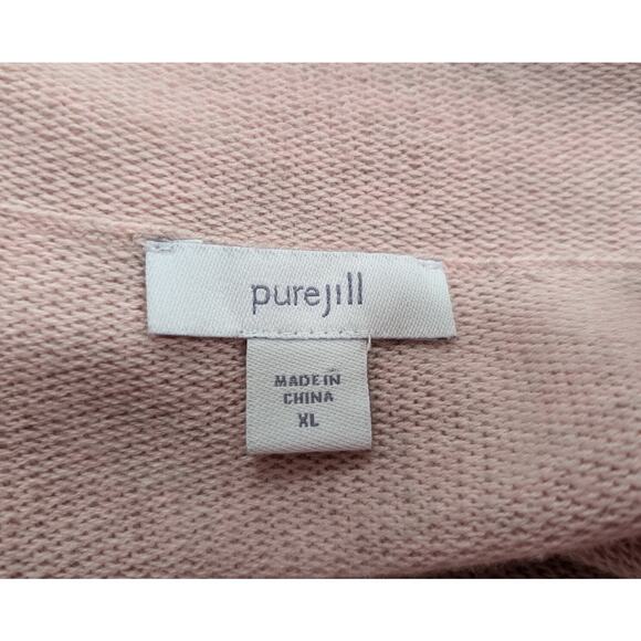 J.Jill Sweater Pink Cowl Neck Cotton Blend Misses Size XL - Picture 5 of 7